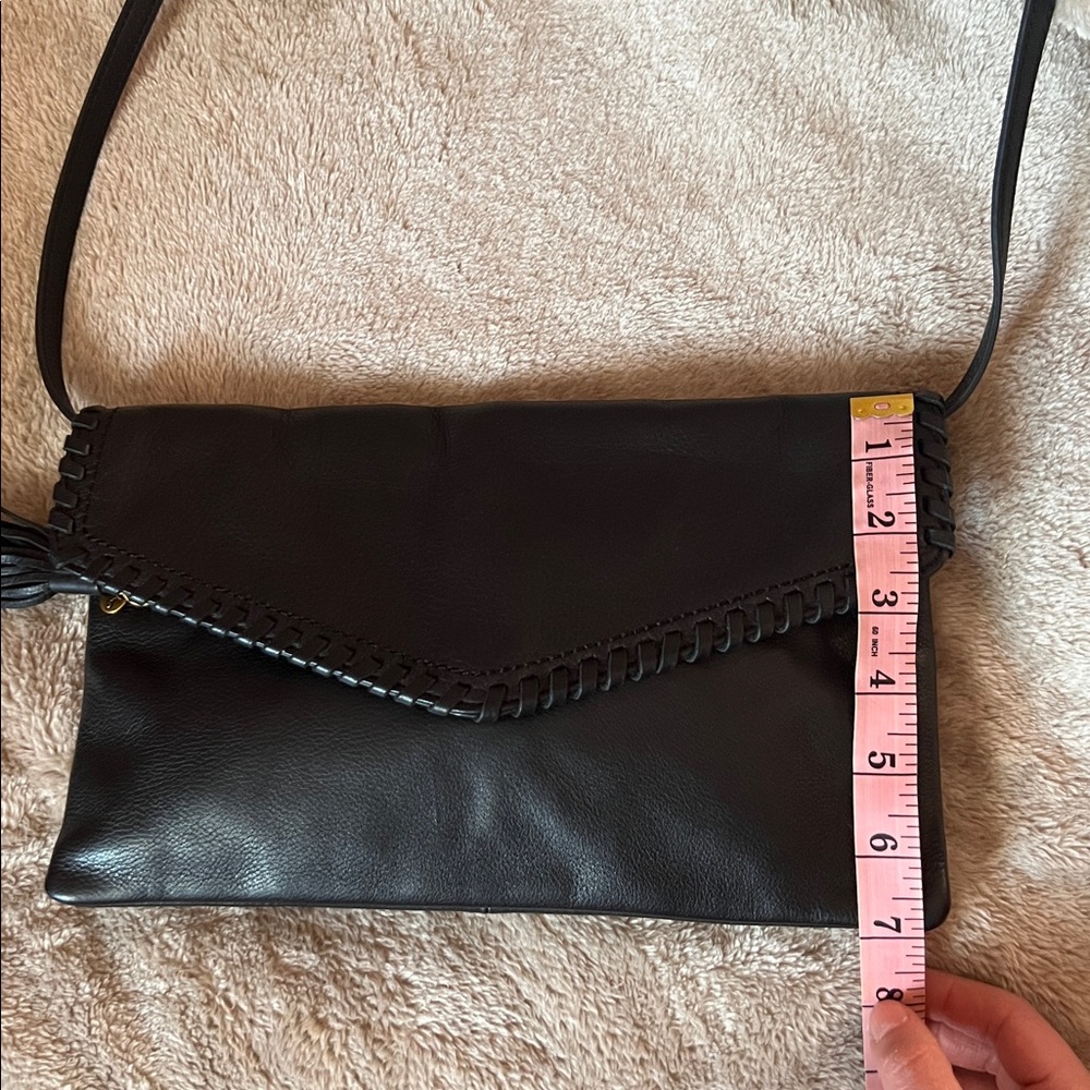 HOBO Black Leather crossbody Wristlet with Woven Detail - Picture 7 of 7